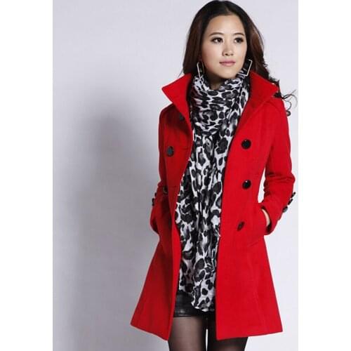 2021 Womens Winter Coats Long and Short Style Woolen Outwear With Belt Plus Size M-XXL Females Trench Outerwear SY402