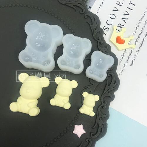 Violent bear drop glue mirror mold chocolate turn sugar cake making baking tool aromatherapy candle mold