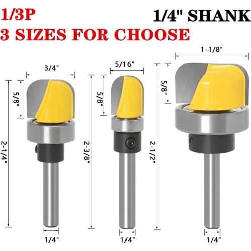 1-3Pcs 6.35mm Shank Bowl And Tray Template Wood Router Bits Trimming Machine Milling Cutter Woodworking Router Bits