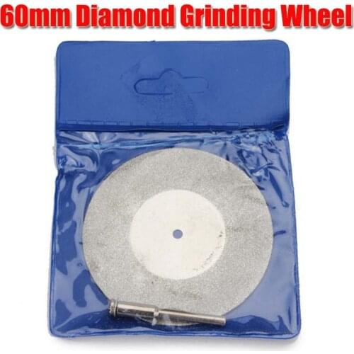 1Pc 60mm Diamond Grinding Wheel Metal Cutting Disc For Dremel Rotary Tool Saw Blade Cutter Tool With 1 Arbor Shaft Abrasive Tool