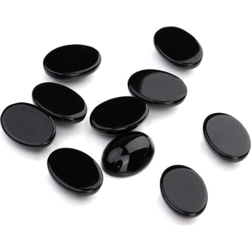 10pcs Natural Stone Beads Jewelry Findings Black Agated Cabochon No Hole Beads for Jewelry Making Supplies Loose Beads