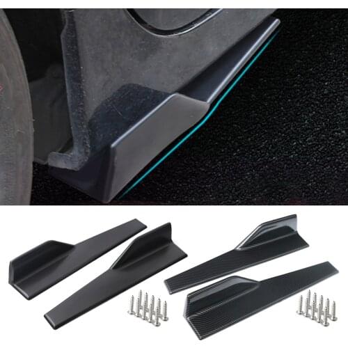 2pcs Left/Right Rear Side Skirt Black PP Universal Winglets Diffusers Universal Car Rear Side Bumper Spoiler Protective Panels