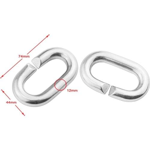 2 Pcs Durable 304 Stainless Steel C-shape Quick Link Chain Rope Cable Strap Oval Carabiner Connector Rigging Rowing Boats Yachts