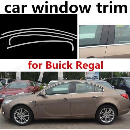 Freeshipping Car Window Frame Cover Trim Stainless Steel Styling decorative sill strip For new Buick Regal