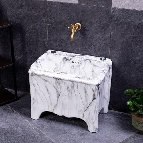 Large mop washing pool balcony toilet floor basin mop pool ceramic floor type household sink mop pool