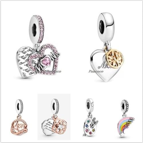 Authentic 925 Sterling Silver Passions Artists Palette Dangle Charm Beads Fit Women Pandora Bracelet & Necklace Jewelry