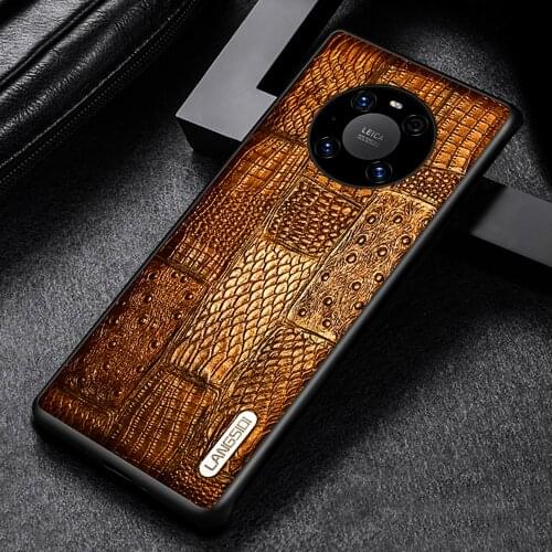 LANGSIDI Genuine Leather case For huawei Mate 40 pro mate 30 pro mate 10 lite phone cover case For HUAWEI P40 lite p30 pro p20
