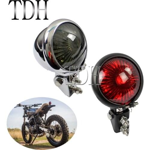 For Harley Cafe Racer LED Adjustable Stop Tail Light Motorcycle Brake Rear Lamp Taillight For Honda CB Yamaha Suzuki Scrambler