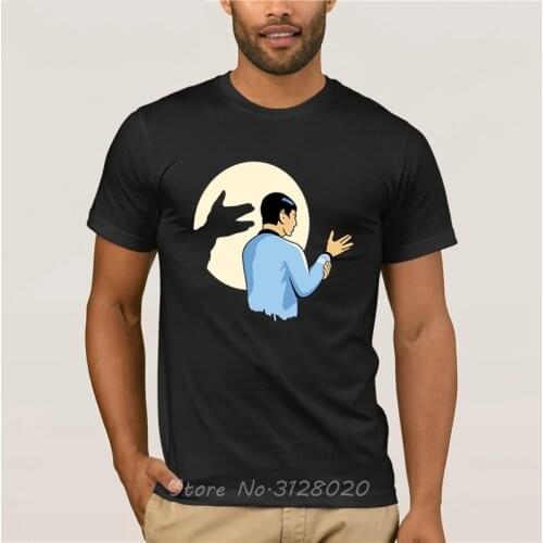 Mens Casual Fashion T-shirt O-Neck Cool Mans Spok Star Trek Funny Men Cotton Personality Custom High T Shirt Tshirt Cool Tees