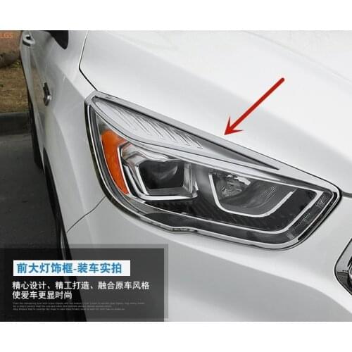 For Ford Kuga 2017 2018 2019 High-quality ABS Chrome Headlight frame Rear tail light frame protection decoration Car styling