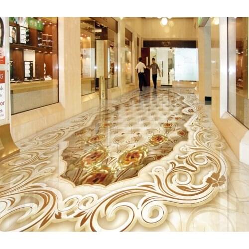 Customize wallpaper pvc wall stones 3d flooring Rose stone mosaic wallpaper for walls 3 d flooring vinyl pvc
