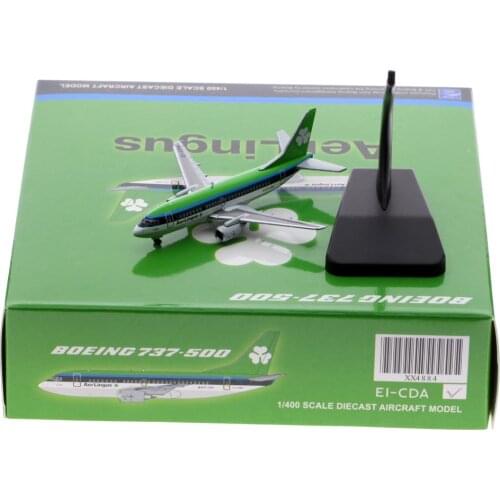 1:400 Alloy Collectible Plane JC Wings XX4884 Aer Lingus Airlines Boeing B737-500 Diecast Aircraft Jet Model EI-CDA With Stand