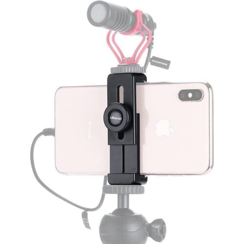 For Smartphone Vlog Phone Mount with Cold Shoe for Microphone Vlogging Phone Stand Holder 1/4 Screw for iPhone Android
