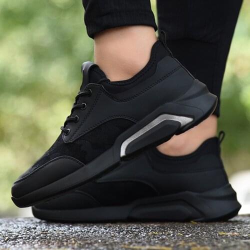 Casual Shoes Mens Sneakers 2021 Summer Running Sports Sneakers Breathable Black Wedges Sneakers For Men Running Shoes Zapatos