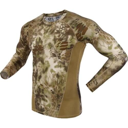 Summer Long Sleeve Military Camouflage T-shirt Men Tactical Army Combat T Shirt Quick Dry Camo Hunt Clothing Casual O-Neck Tshir
