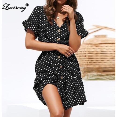 Летние платья в горошек LUEISENY China At AliExpress