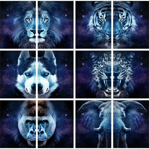 Lion 5d Diy Diamond Art Painting Kit Animal Diamond Embroidery for Sale Tiger Elephant Rhinestone Full Mosaic Craft Kit