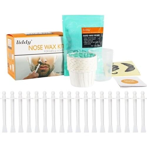 Portable Painless Nose Wax Kit For Men & Women Nose Hair Removal Wax Set Paper-Free Nose Hair Wax Beans Cleaning Wax Kit