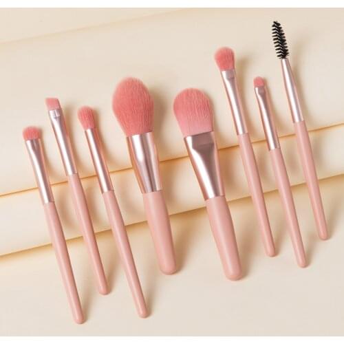8pcs Makeup Brushes Set Beauty Make Up Brush Kit Powder Foundation Eyeshadow Eyebrow Eyelash Eyes Lips Cosmetics Blending Brush