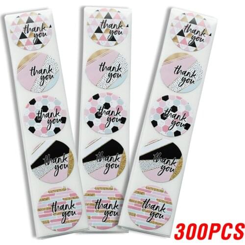 8 designs of thank you stickers seal labels 50-500pcs Christmas wedding sticker for package gift decoration stationery sticker