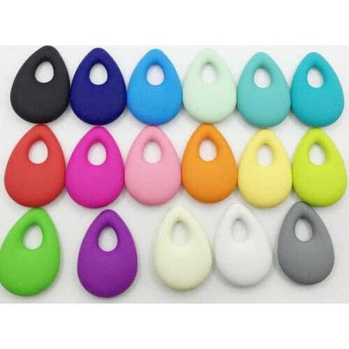 New items Tear-drop Silicone teether pendant Necklace with 80CM long for baby chew