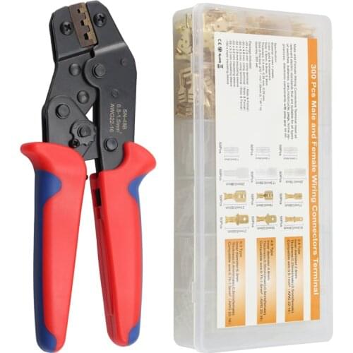 Crimping Pliers Set SN-48B Kit For 2.8 4.8 6.3 VH2.54 3.96 2510/Tube/Insulation Terminals Electrical Clamp Tools 300Pcs Terminal