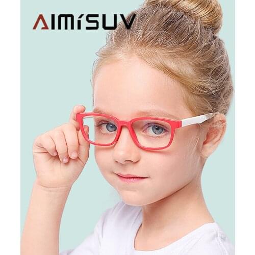 Blue Light Blocking Glasses Kids Fashion TR90 Flexible Ultralight Computer Gaming Prescription Glasses Boy Girl Child UV400