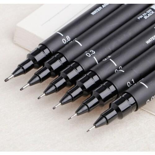 W3JD 6pcs Drawing Pen Ultra Fine Line 005 01 02 03 05 08 Needle Point Painting Pens