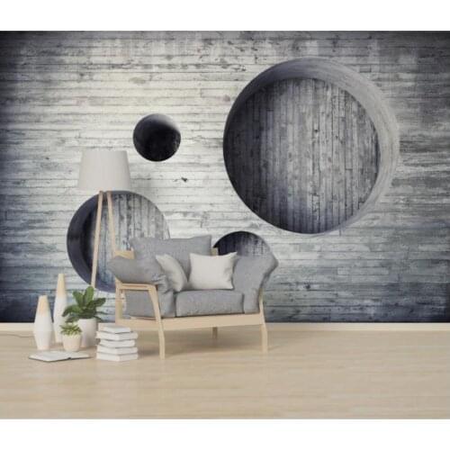 Custom 3D mural wallpaper Round gray lime background wall Living room bedroom modern wallpaper 2020 Beautiful decoration