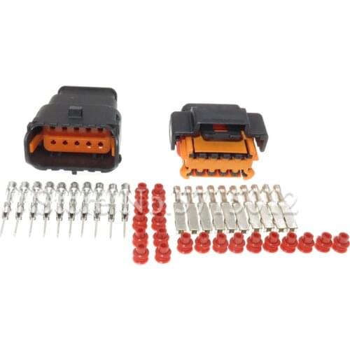 10 Hole/Way Auto Headlight Lamp Connector Female Male Waterproof Car Light Socket With Terminal For Peugeot Citroen Renault