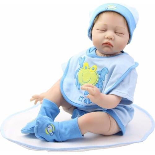 22 inch Realistic New Born Baby Doll Realistic Fashion Doll Reborn Sleeping Finished Toy Kids Birthday Gift