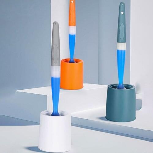 Oneup Silicone Toilet Brush Bathroom No Dead Ends Long Handle Cleaning Tools Wash Toilet Brush Set Accessories Cleaning Products