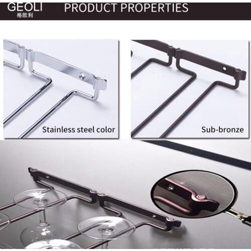 Wine Glass Rack Stainless Steel Hanging Holder Wine Cup Shelf Stand Goblet Hanger Shelf Home Kitchen Bar Iron Organizer