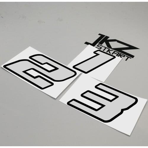 Decal Vinyl Die Cut Double-layer Silver Reflective with Black Outline Numbers Sticker For Car MotorBike Truck Laptop Helmet