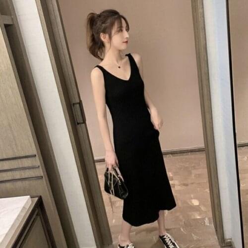 Womens Long Dress Summer Fashion 2021 Long Sleeveless Knit Dresses Vestidos De Mujer