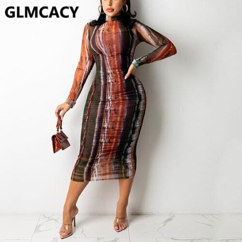 Women Long Sleeve Cowl Neck Slim Midi Dress Elegant Evening Party Dress