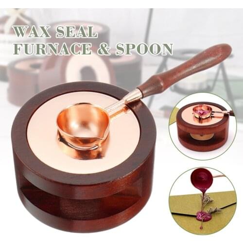 2PCS Wax Seal Stamp Wax Seal Beads Sticks Warmer Wax Sticks Melting Glue Furnace Spoon Stove DIY Crafts Tool