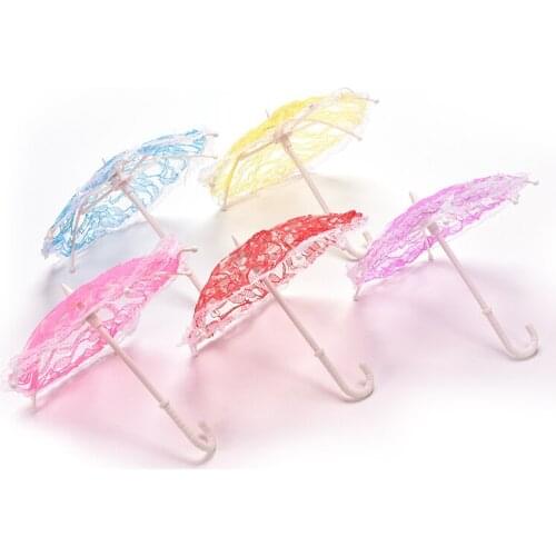 1PCS Lace Umbrella Doll Accessories Handmade Dolls Plastic Lace Umbrella For Dolls Toy Random Color