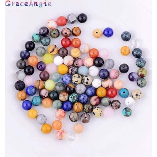10-50pcs Round Beads Handcraft Natural Ball Stone Spacer Beads Mix Color Jewely Findings Earring Craft round bead Anklet 8mm Top
