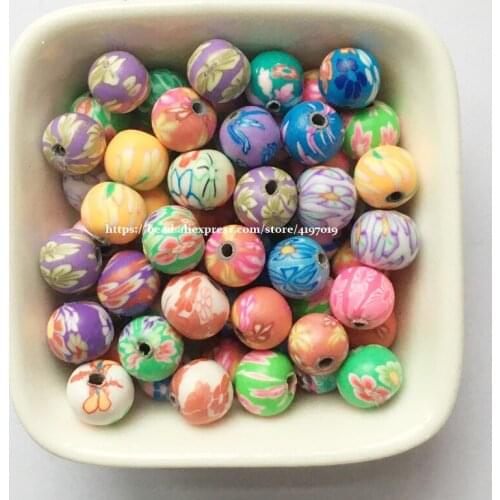 100Pcs=1Lot ! ) Polymer Clay Ceramic Spacer Loose Beads 6 8 10 12MM Pick Size For Jewelry Making