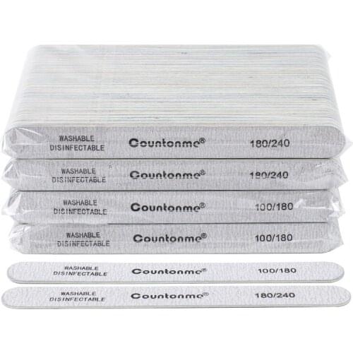 100Pcs/lot Straight Wood Nail File 180/240 Professional Wooden Files For Manicure 100/180 Sanding Buffer Thick Stick Tools