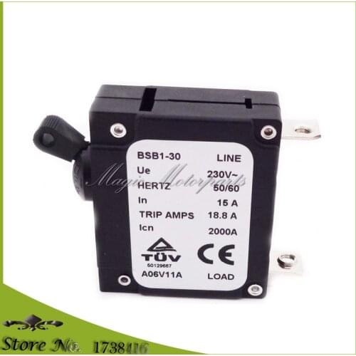 15 AMP 15A Generator Circuit Breaker 18.8 Trip Amps 230V Icn BSB1-30 2000A HERTZ 50/60