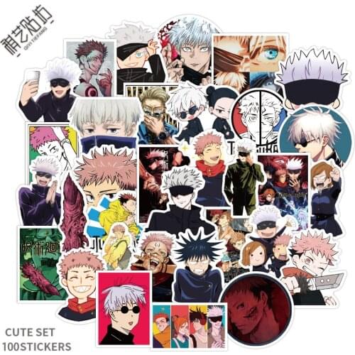 50/100pcs Random Anime Jujutsu Kaisen Graffiti Stickers Waterproof Decals Toy Skateboard Phone Car Laptop Luggage DIY Sticker