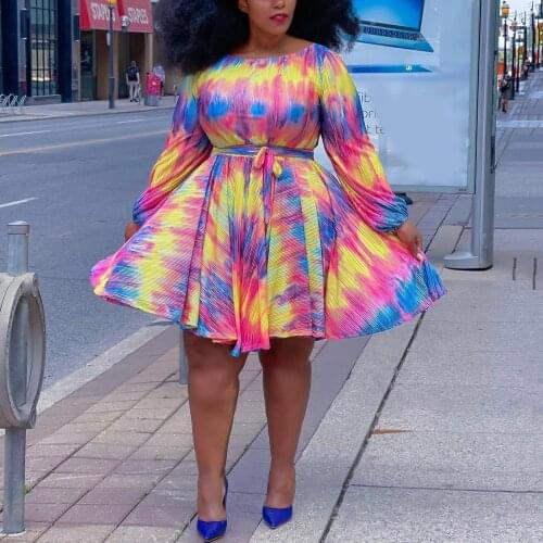 African Dresses for Women Fashion New Africa Plus Size 4XL 5XL Printed A Line High Waisted Elegant Evening Night Club Vestidos