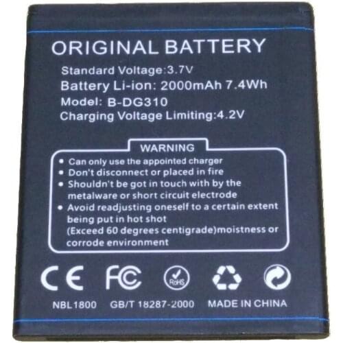 Jinsuli Doogee DG310 Battery 2000mah Battery Capacity for Doogee DG310 MTK6582 Quad Core Smartphone+Track Code+free shipping