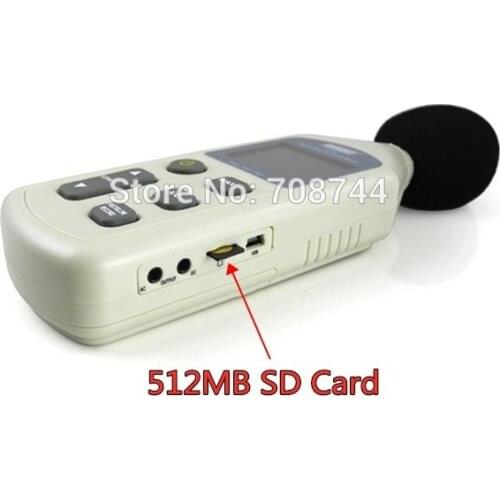 WS1361C 30-130dB LCD Digital Sound Level Meter Noise Measuring Instrument Decibel Monitoring Logger Tester With 512M SD Card