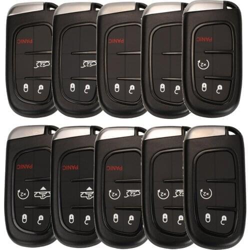 Jingyuqin 2/3/4/5 Button Smart Remote Key Fob Shell for Jeep Cherokee Durango for Dodge RAM fit Chrysler 1500 Replacement