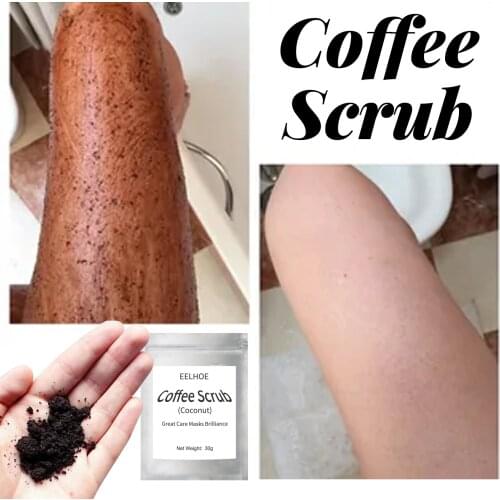 30G Coffee Scrub Coconut Fragrance Body Scrub Cream Dead Sea Salt for Exfoliating Whitening Moisturizing Anti Cellulite