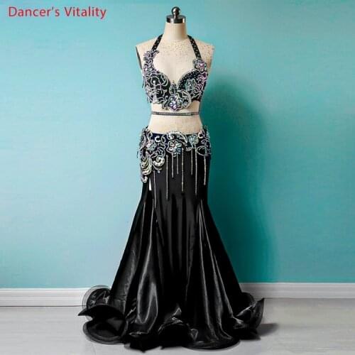 Belly Dance Suit Bra Tassel Long Skirt Performance Clothing Female Adult Child Competition Clothes Set Oriental Dance Costumes