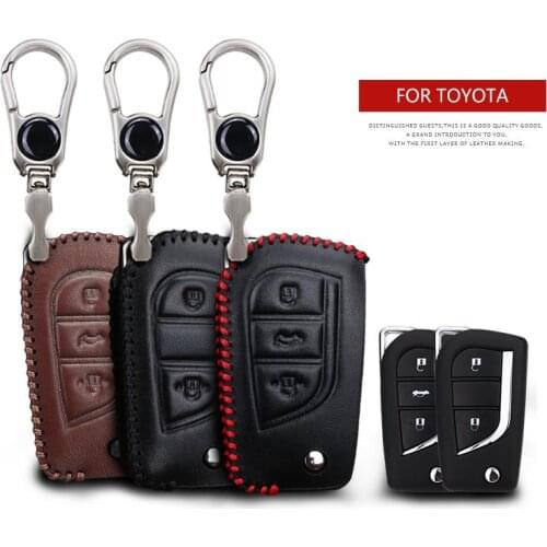 KUKAKEY Car Logo Keychain Key Case For Toyota Corolla Prado REIZ Crown RAV4 Hilux Yaris Avensis Vitz Anti-wear Key Cover Shell